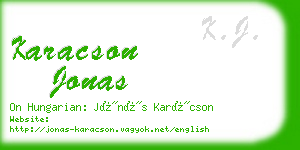 karacson jonas business card